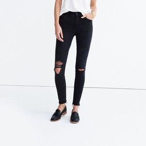 Madewell black ripped jeans, 26 long